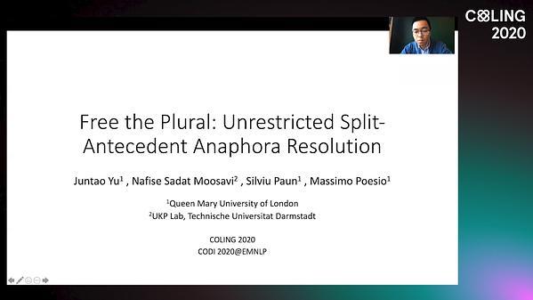 Free the Plural: Unrestricted Split-Antecedent Anaphora Resolution