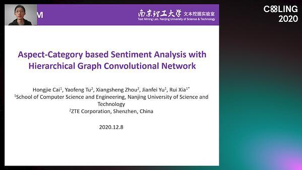 Aspect-Category based Sentiment Analysis with Hierarchical Graph
Convolutional Network