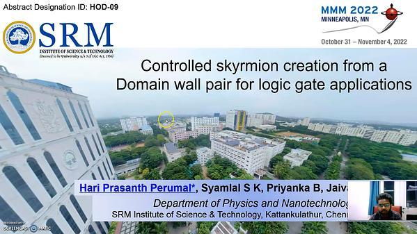 Controlled skyrmion creation from a Domain wall pair for logic gate applications
