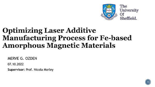 Optimizing Laser Additive Manufacturing for Fe based Amorphous Magnetostrictive Materials