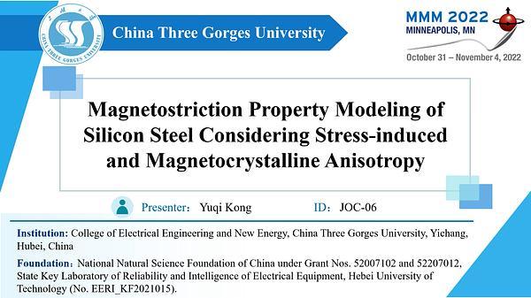 Magnetostriction Property Modeling of Silicon Steel Considering Stress induced and Magnetocrystalline Anisotropy