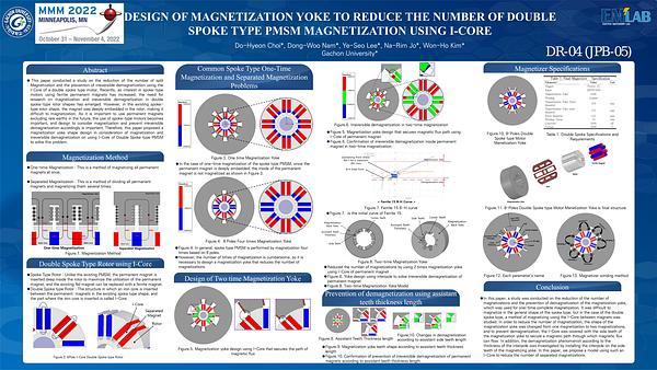 Design of Magnetization Yoke to Reduce the Number of Double Spoke Type PMSM Magnetization using I Core