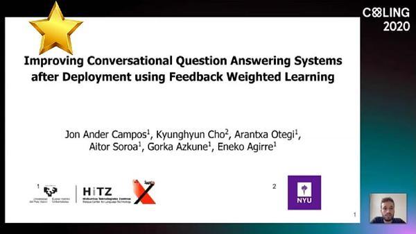 Improving Conversational Question Answering Systems after Deployment using Feedback-Weighted Learning