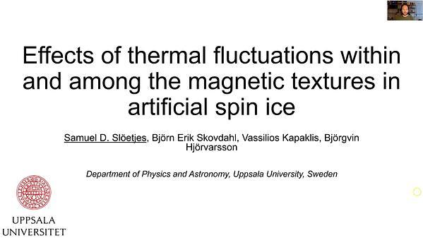 Effects of thermal fluctuations within and among the magnetic textures in artificial spin ice