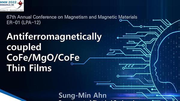 Antiferromagnetically coupled CoFe/MgO/CoFe Thin Films