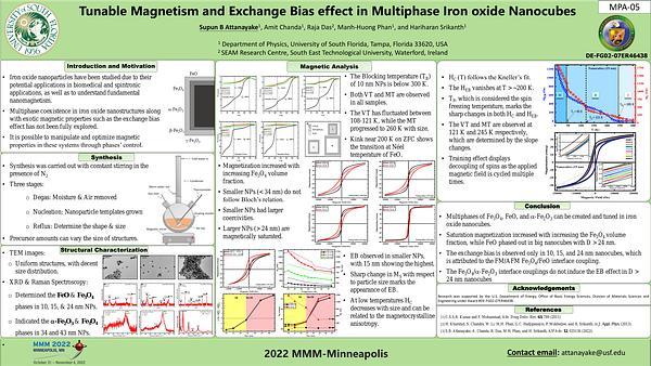 Tunable Magnetism and Exchange Bias effect in Multiphase Iron oxide Nanocubes