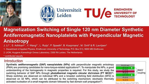 Magnetization Switching of Single 120 nm Diameter Synthetic Antiferromagnetic Nanoplatelets with Perpendicular Magnetic Anisotropy