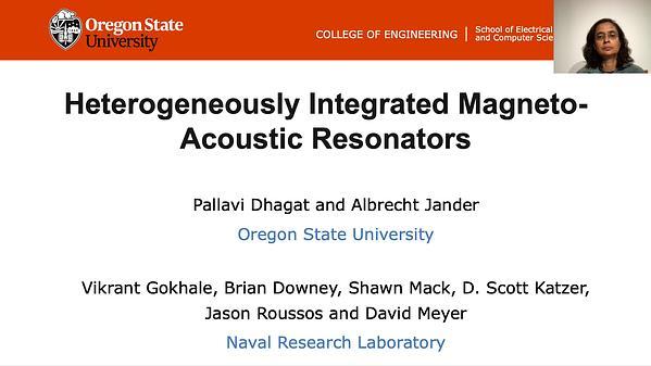 Heterogeneously Integrated Magneto Acoustic Resonators