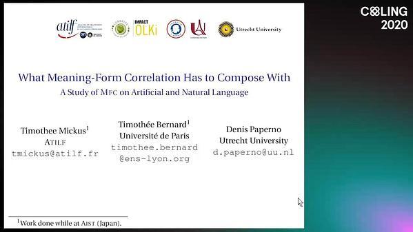 What Meaning-Form Correlation Has to Compose With