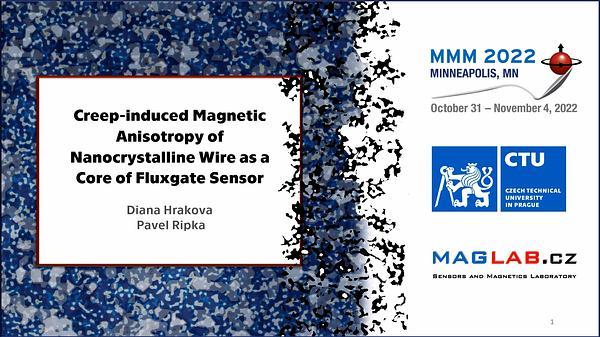 Creep induced Magnetic Anisotropy of Nanocrystalline Wire as a Core of Fluxgate Sensor