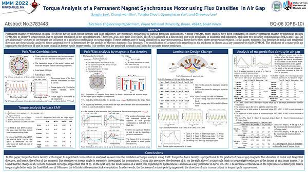 Torque Analysis of a Permanent Magnet Synchronous Motor using Flux Densities in Air Gap