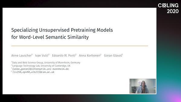 Specializing Unsupervised Pretraining Models for Word-Level Semantic Similarity