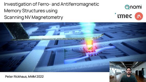 Investigation of Ferro and Antiferromagnetic Memory Structures using Scanning NV Magnetometry