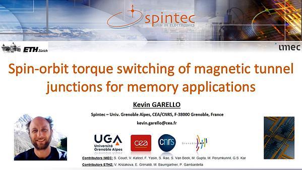 Spin orbit torque switching of magnetic tunnel junctions for memory applications