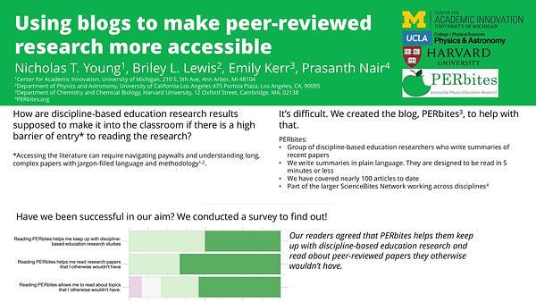 Using blogs to make peer-reviewed research more accessible
