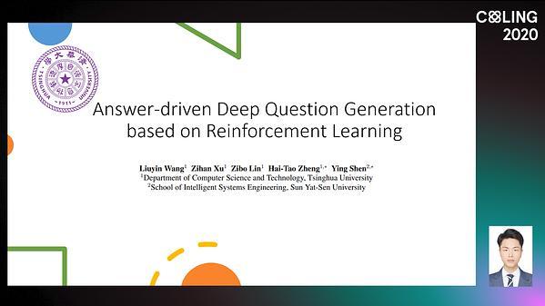 Answer-driven Deep Question Generation based on Reinforcement
Learning
