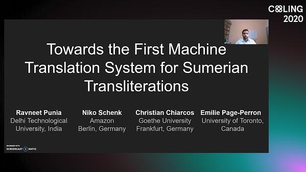 Towards the First Machine Translation System for Sumerian Transliterations