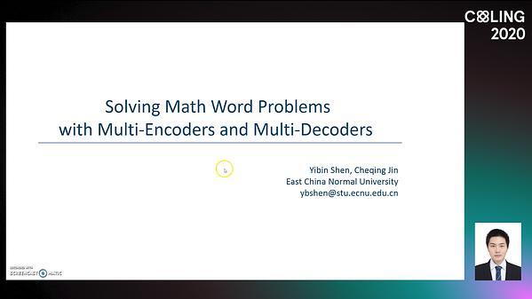 Solving Math Word Problems with Multi-Encoders and Multi-Decoders