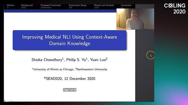 Improving Medical NLI Using Context-Aware
Domain Knowledge