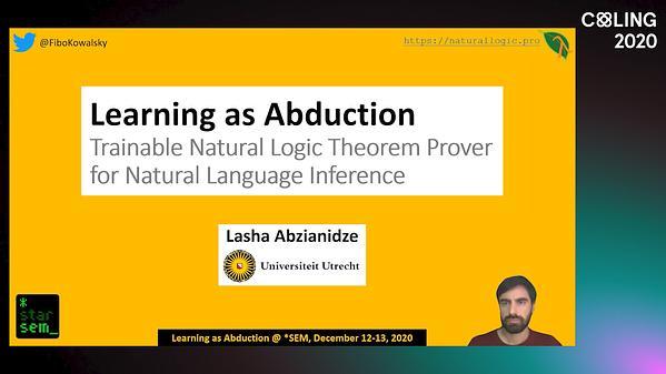 Learning as Abduction: Trainable Natural Logic Theorem Prover for Natural Language Inference