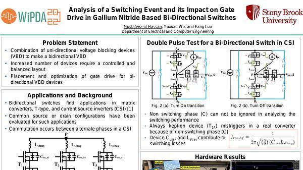 Analysis of a Switching Event and Its Impact on Gate Drive in Gallium-Nitride Based Bi-Directional Switches
