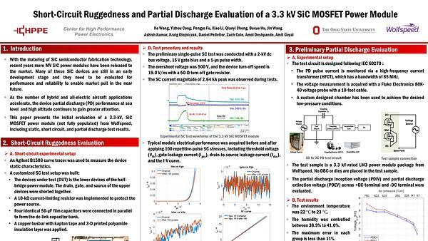 Short Circuit Ruggedness and Partial Discharge Evaluation of a 3.3 kV SiC MOSFET Power Module