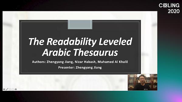 An Online Readability Leveled Arabic Thesaurus