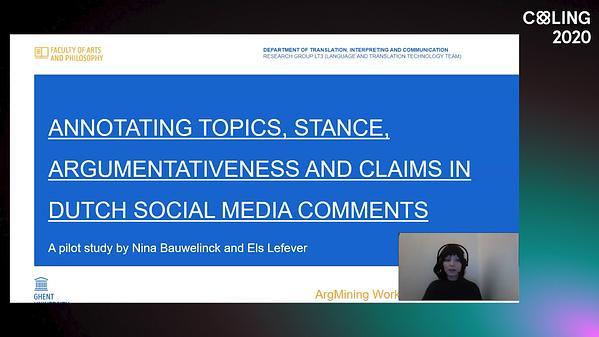 Annotating topics, stance, argumentativeness and claims in Dutch social media comments: A pilot study