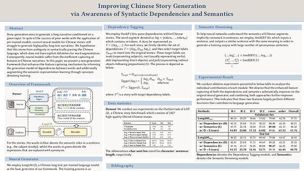 Improving Chinese Story Generation via Awareness of Syntactic Dependencies and Semantics