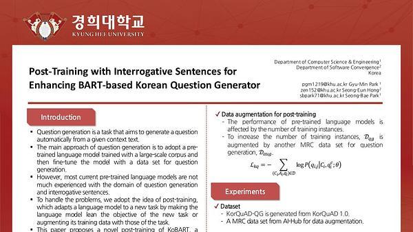 Post-Training with Interrogative Sentences for Enhancing BART-based Korean Question Generator
