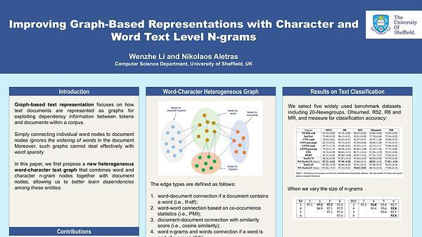 Improving Graph-Based Text Representations with Character and Word Level N-grams