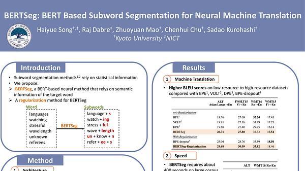 BERTSeg: BERT Based Unsupervised Subword Segmentation for Neural Machine Translation