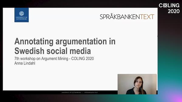 Annotating argumentation in Swedish social media