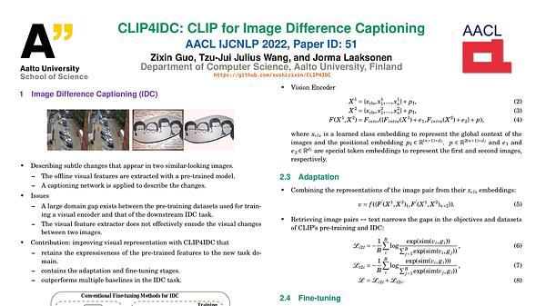 CLIP4IDC: CLIP for Image Difference Captioning