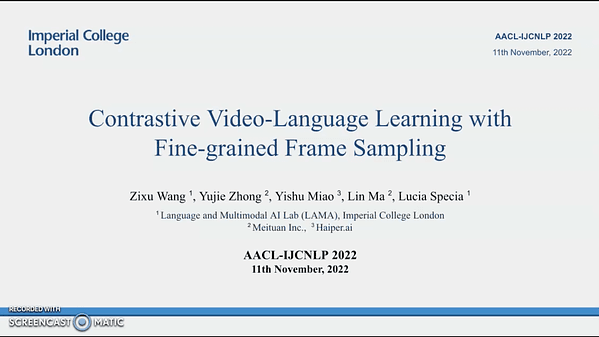 Contrastive Video-Language Learning with Fine-grained Frame Sampling