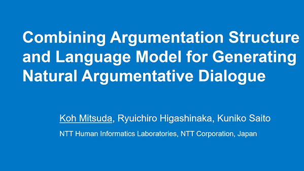 Combining Argumentation Structure and Language Model for Generating Natural Argumentative Dialogue