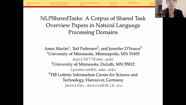 NLPSharedTasks: A Corpus of Shared Task Overview Papers in Natural Language Processing Domains