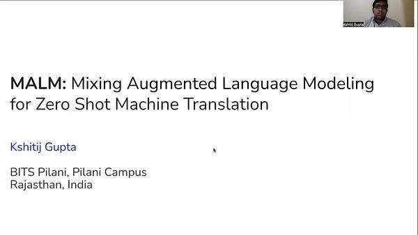MALM: Mixing Augmented Language Modeling for Zero-Shot Machine Translation