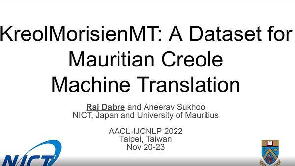 KreolMorisienMT: A Dataset for Mauritian Creole  Machine Translation