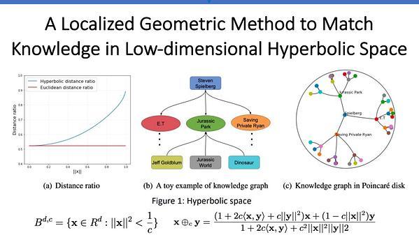 A Localized Geometric Method to Match Knowledge in Low-dimensional Hyperbolic Space