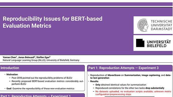Reproducibility Issues for BERT-based Evaluation Metrics