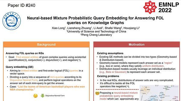 Neural-based Mixture Probabilistic Query Embedding for Answering FOL queries on Knowledge Graphs