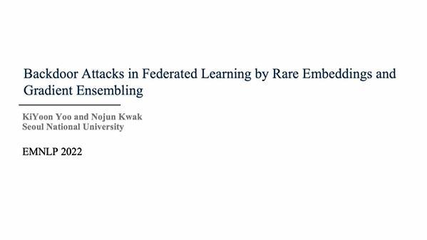 Backdoor Attacks in Federated Learning by Rare Embeddings and Gradient Ensembling