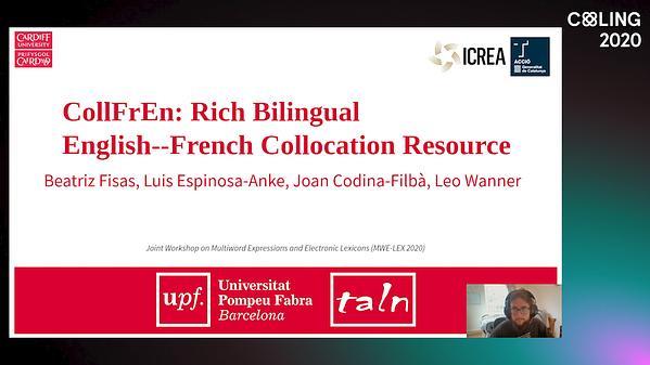 CollFrEn: Rich Bilingual English--French Collocation Resource