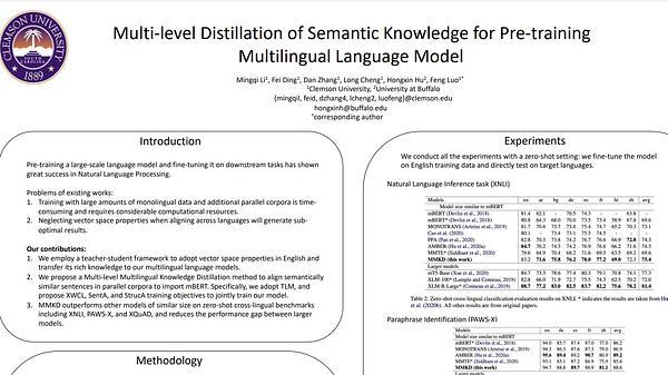 Multi-level Distillation of Semantic Knowledge for Pre-training Multilingual Language Model