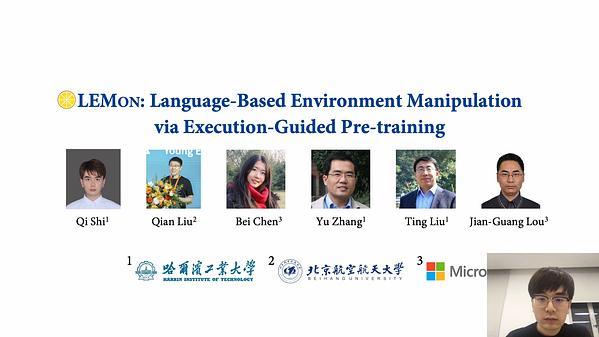 LEMON: Language-Based Environment Manipulation via Execution-Guided Pre-training