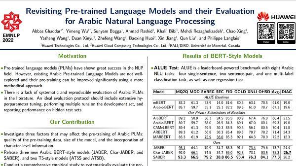 Revisiting Pre-trained Language Models and their Evaluation for Arabic Natural Language Processing