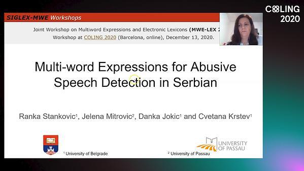 Multi-word Expressions for Abusive Speech Detection in Serbian