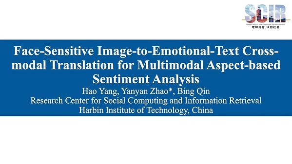 Face-Sensitive Image-to-Emotional-Text Cross-modal Translation for Multimodal Aspect-based Sentiment Analysis