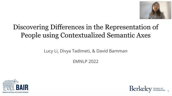Discovering Differences in the Representation of People using Contextualized Semantic Axes